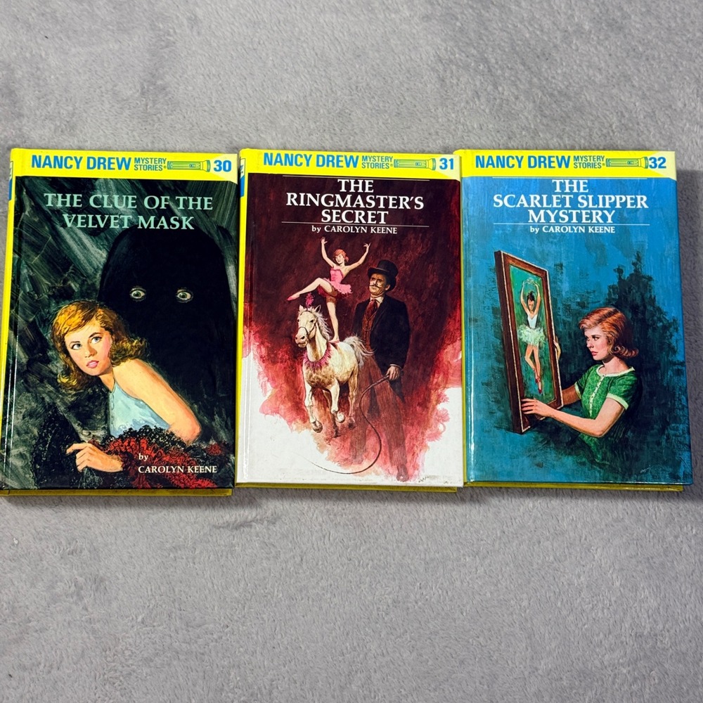 Nancy Drew Mystery Stories‎ Lot #30 #31 #32 Hardcover Yellow Multi Vintage Books